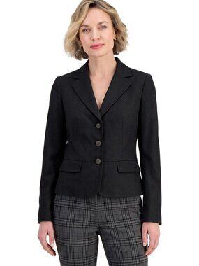 NWT TAHARI Black 3 Button Blazer Size 4 Suit Jacket Womens Small New